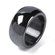 Magnetic Synthetic Hematite Finger Ring, Wide Band Rings for Men Women, 10mm, Inner Diameter: 17mm(RJEW-A047-02C)