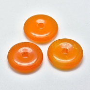 Natural Jade Pendants, Dyed, Donut/Pi Disc, Donut Width: 7.5mm, 20x6.5mm, Hole: 5mm(X-G-K208-15)
