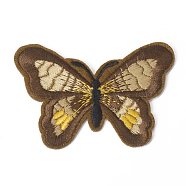 Computerized Embroidery Cloth Iron on/Sew on Patches, Costume Accessories, Appliques, Butterfly, Coffee, 52x69x1.5mm(DIY-TAC0007-25E)