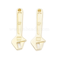 Alloy Pendants, Long-Lasting Plated, Lead Free & Cadmium Free, Wrench, Light Gold, 40x13x2mm, Hole: 2.5mm(PALLOY-K003-19LG)