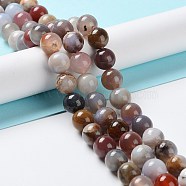 Natural YanYuan Agate Beads Strands, Round, 12mm, Hole: 1mm, about 33pcs/strand, 15.67 inch(39.8cm)(G-C093-A03-04)