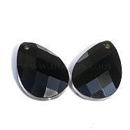 Natural Obsidian Pendants, Faceted Teardrop Charms, 18x13x6mm(PW-WGF49F5-02)