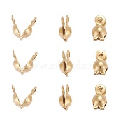 Ion Plating(IP) 304 Stainless Steel Bead Tips, Calotte Ends, Clamshell Knot Cover, Golden, 8x4mm, Hole: 1mm(X-STAS-F075-26)
