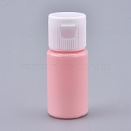 PET Plastic Empty Flip Cap Bottles, with White PP Plastic Lids, for Travel Liquid Cosmetic Sample , Pink, 2.3x5.65cm, Capacity: 10ml(0.34 fl. oz).(MRMJ-K002-A06)
