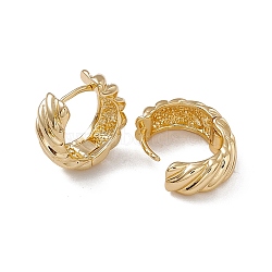 Rack Plating Brass Twist Thick Hoop Earrings for Women, Lead Free & Cadmium Free, Real 18K Gold Plated, 16x16.5x6mm, Pin: 0.8mm(X-EJEW-F294-16G)