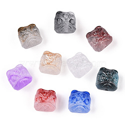 Acrylic Dull Polish Beads, Lion Heads, Mixed Color, 13x13x12.5mm, Hole: 2mm(T028-02)