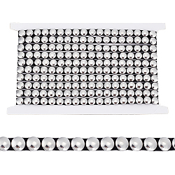 AHADERMAKER 1 Card Stainless Steel Nailhead Trim, Hot Fix Metal Iron-on Convex Dome Nailhead Trim, Black, 3/8x1/8 inch(10x3.5mm), 4 yards/card(OCOR-GA0001-59B)