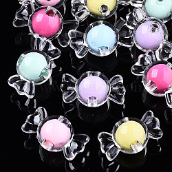 Transparent Acrylic Beads, Bead in Bead, Candy, Mixed Color, 11.5x21x12mm, Hole: 3mm, about 380pcs/500g(TACR-N011-002A-01)