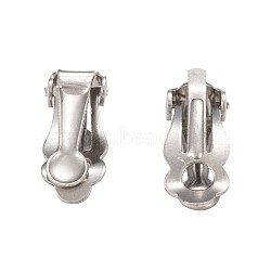 Tarnish Resistant 304 Stainless Steel Clip-On Earrings Findings, Stainless Steel Color, 16x7x6mm(STAS-Q185-01)