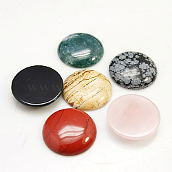 Mixed Stone Cabochons, Half Round/Dome, 25x5~7mm(G-H1596-FR-25mm-M)