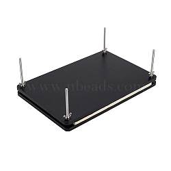 Rectangle Bamboo Portable Book Press Bookbinding Tool, for Handmade Paper Press, Black, 295x194x8mm, Hole: 5mm(DIY-WH0496-97D-04)