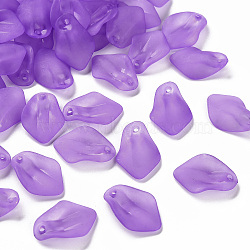 Transparent Frosted Acrylic Pendants, Petaline, Blue Violet, 24x17x4mm, Hole: 1.8mm(MACR-S371-03A-747)