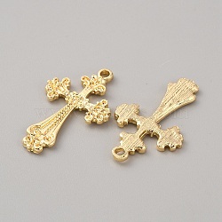 Alloy Pendants, Cross Charm, Light Gold, 32.5x20x2mm, Hole: 2mm(FIND-WH0110-434)