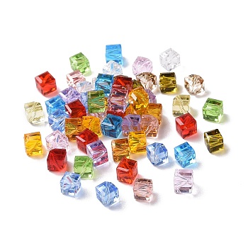 Imitation Austrian Crystal Beads, Grade AAA, Faceted, Cube, Mixed Color, 8.5x10x10mm, Hole: 0.9~1mm