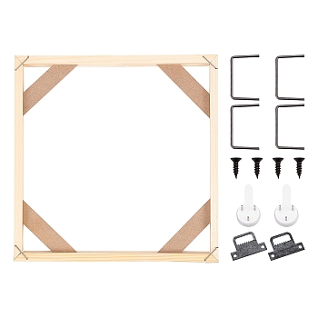 DIY Solid Wood Canvas Frame Kit, Wooden Art Frames, for Oil Painting & Wall Art, with Wood Stretcher Bars, Black, 302x23x11.5mm