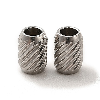 Non-Tarnish 201 Stainless Steel Beads, Column, Stainless Steel Color, 6x4.2mm, Hole: 2mm