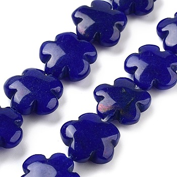 Natural Lapis Lazuli Beads Strands, Dyed, Flower, 16x16x6mm, Hole: 1.4mm, about 25pcs/strand, 14.57~14.96 inch(37~38cm)