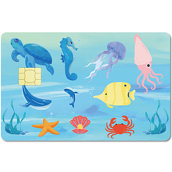 PVC Plastic Waterproof Card Stickers, Self-adhesion Card Skin for Bank Card Decor, Rectangle, Other Animal, 186.3x137.3mm