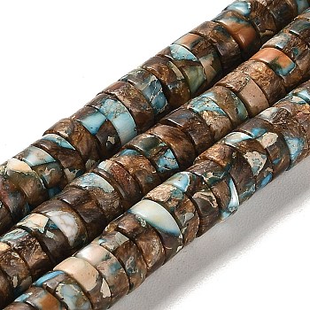 Synthetic Regalite/Imperial Jasper/Sea Sediment Jasper Beads Strands, Dyed, Disc, Heishi Beads, 8x3mm, Hole: 1.2mm, about 118pcs/strand, 16.06 inch(40.8cm)