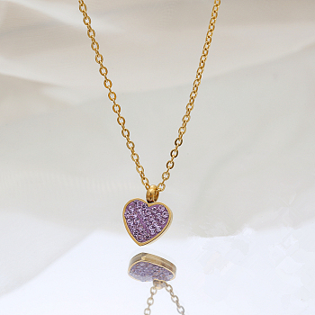 Stylish Stainless Steel Heart Pendant Necklace for Women, Various Designs