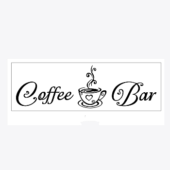 PVC Wall Stickers, for Cafe Bar Decoration, Cup Pattern, 560x180mm