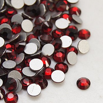Glass Flat Back Rhinestone, Grade A, Back Plated, Faceted, Half Round, Siam, 4.6~4.8mm, about 1440pcs/bag