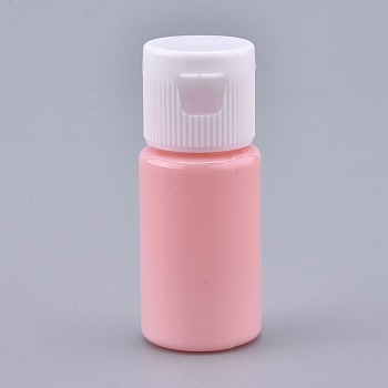 PET Plastic Empty Flip Cap Bottles, with White PP Plastic Lids, for Travel Liquid Cosmetic Sample , Pink, 2.3x5.65cm, Capacity: 10ml(0.34 fl. oz).