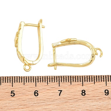 Brass Micro Pave Cubic Zirconia Hoop Earring Findings(CU-CBAB5B4-04G)-3