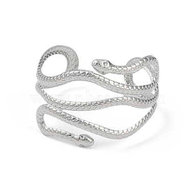 Snake Alloy Cuff Torque Bangles for Women(BJEW-K260-01P)-2