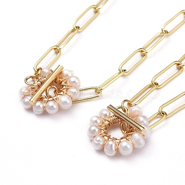 Brass Paperclip Chains Necklace & Bracelet Jewelry Sets(SJEW-JS01098)-2