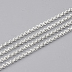 304 Stainless Steel Rolo Chains, Belcher Chain, Unwelded, with Spool, Silver Color Plated, 2x1mm, about 32.8 Feet(10m)/roll(CHS-T002-04A)