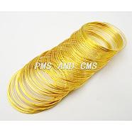 Memory Wire,Steel Wire,Lead Free & Nickel Free,Golden,65mm,Wire : 0.5mm(24 Gauge),about 100 circles/set(X-TWIR-H022-G-FF)