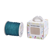 Eco-Friendly Korean Waxed Polyester Cord, Teal, 0.5mm, about 200yards/roll(600 feet/roll)(182.88m/roll)(YC-JP0002-0.5mm-1110)