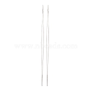 Iron Big Eye Beading Needles, Seed Bead Needle, Platinum, 125x0.5mm(TOOL-R095-01)