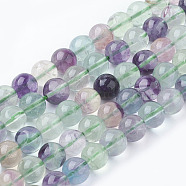 Natural Fluorite Beads Strands, Grade A, Round, 8mm, Hole: 1mm, about 49pcs/strand, 15.7 inch(X-G-E112-8mm-19)