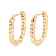 Brass Hoop Earrings, Oval Twist, Light Gold, 23.5x2.8mm(EJEW-G363-12KCG)
