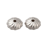 316 Stainless Steel Bead Caps, Multi-Petal, Flower, Stainless Steel Color, 7x2mm, Hole: 1.2mm(STAS-C080-01P)