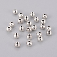 Tibetan Style Spacer Beads, Round, Lead Free & Cadmium Free, Antique Silver, 5x4mm, Hole: 1.5mm(X-LFH10010Y)