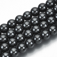 Non-magnetic Synthetic Hematite Beads Strands, Grade A, Round, 6mm, Hole: 1mm, about 70pcs/strand, 15.5 inch(X-G-Q892-6mm)
