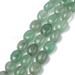 Natural Green Aventurine Beads Strands, Oval, 8x6x3.5~4mm, hole: 1mm, about 45~52pcs/strand, 15.16~15.74 inch(38.5~40cm)(G-Z006-A15)