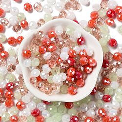 Glass Beads, Faceted, Rondelle, Red, 8x6mm, Hole: 1mm, about 1210pcs/500g(EGLA-A034-LM8mm-57)