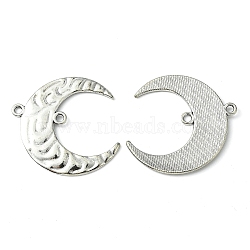 Tibetan Style Hammered Metal Crescent Moon Links connectors for Dangle Charms, Lead Free and Cadmium Free, Antique Silver, 36x33x1.5mm, Hole: 2mm(X-EA291Y)