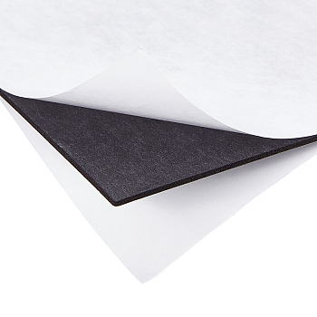 Sponge EVA Sheet Foam Paper Sets, With Double Adhesive Back, Antiskid, Rectangle, Black, 20x15x0.2cm