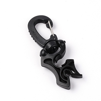Nylon Scuba Diving Double Hose Holder with Clip, Diving Accessories, Black, 99x36.5x15mm, Inner Size: 5mm & 10mm