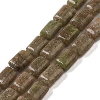 Natural China Unakite Beads Strands, Rectangle, 8~9x6.5~7x4mm, Hole: 0.8mm, about 45pcs/strand, 15.16 inch(38.5cm)
