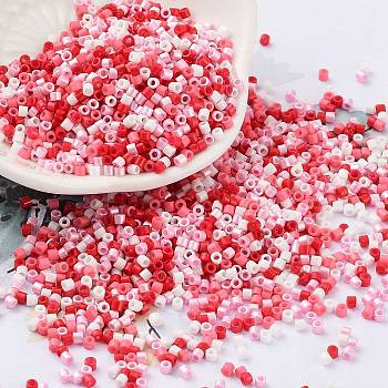 Baking Paint Glass Seed Beads, Cylinder, Indian Red, 2x1.5mm, Hole: 1mm, about 50398pcs/pound