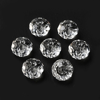 Glass Imitation Austrian Crystal Beads, Faceted, Rondelle, Clear, 8x5~5.5mm, Hole: 1.2~1.5mm