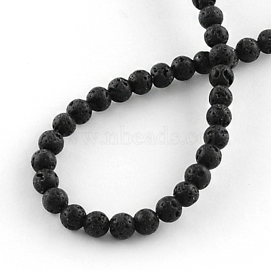 Dyed Natural Lava Rock Gemstone Round Bead Strands(G-R293-02)-2