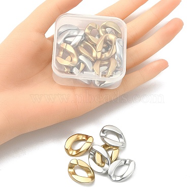 20Pcs 2 Colors Opaque Spray Painted Acrylic Linking Rings(OACR-YW0001-52)-4