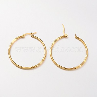 Ring 304 Stainless Steel Big Hoop Earrings(X-EJEW-N0016-11G-F)-2
